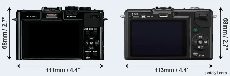 Comparison D-LUX 6 or GF2 rear