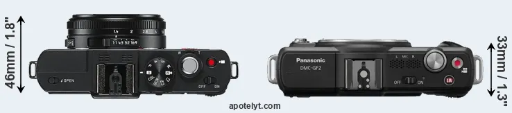 Compare D-LUX 6 versus GF2 top