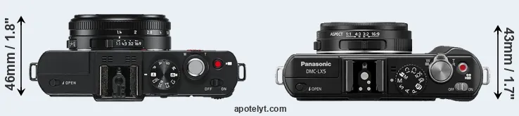 Compare D-LUX 6 versus LX5 top