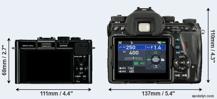 Comparison D-LUX 6 or K-1 II rear