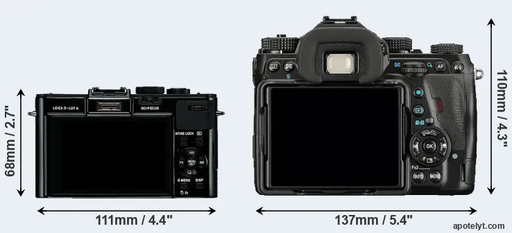 Comparison D-LUX 6 or K-1 rear