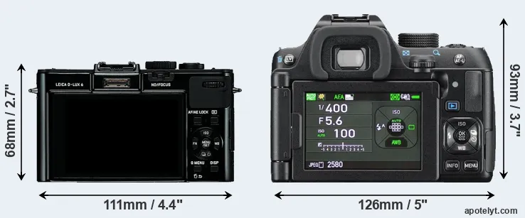 Comparison D-LUX 6 or K-70 rear