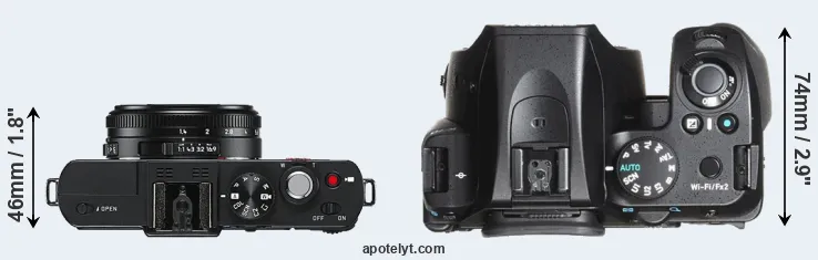 Compare D-LUX 6 versus K-70 top
