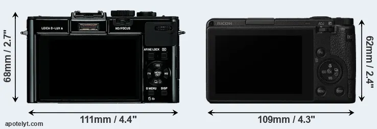 Comparison D-LUX 6 or GR III rear
