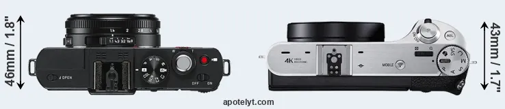 Compare D-LUX 6 versus NX500 top