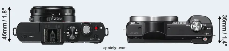 Compare D-LUX 6 versus A5000 top