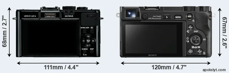 Comparison D-LUX 6 or A6000 rear