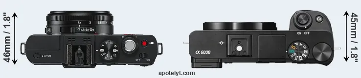 Compare D-LUX 6 versus A6000 top