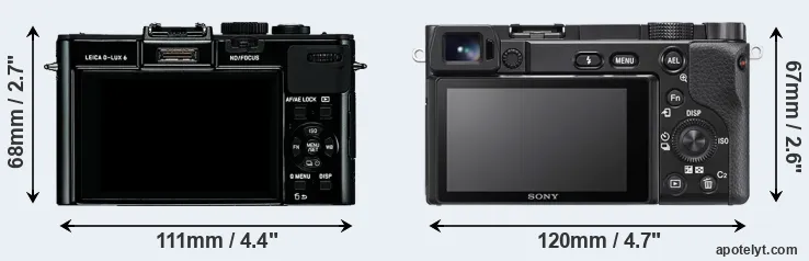 Comparison D-LUX 6 or A6100 rear