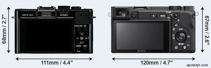 Comparison D-LUX 6 or A6400 rear