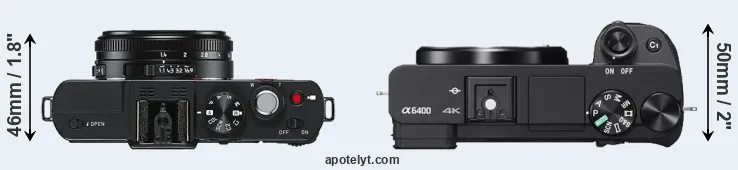 Compare D-LUX 6 versus A6400 top