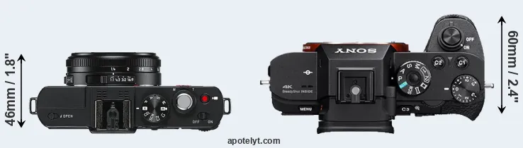 Compare D-LUX 6 versus A7S II top