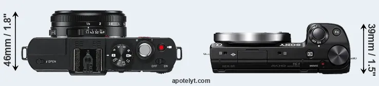 Compare D-LUX 6 versus NEX-5R top