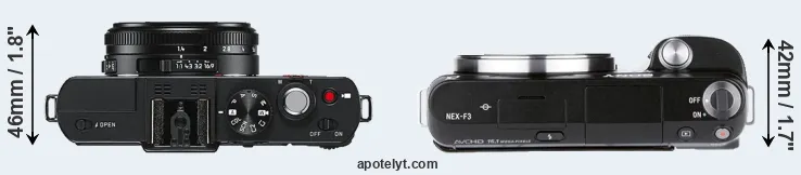 Compare D-LUX 6 versus NEX-F3 top