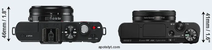 Compare D-LUX 6 versus RX100 V top