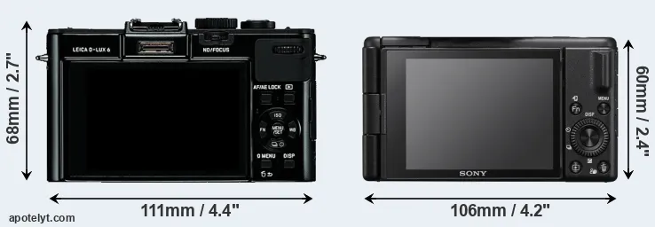 Comparison D-LUX 6 or ZV-1 II rear