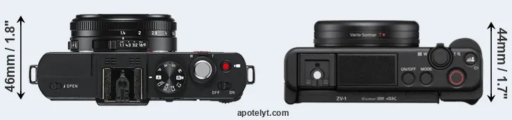 Compare D-LUX 6 versus ZV-1 top