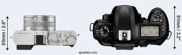 Compare D-LUX 7 versus D100 top