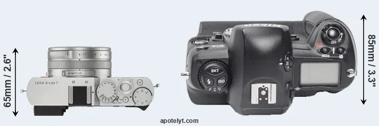 Compare D-LUX 7 versus D1X top