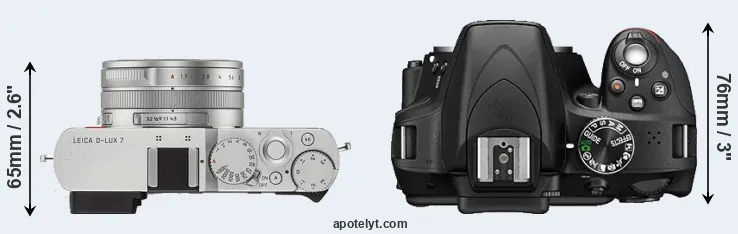 Compare D-LUX 7 versus D3300 top