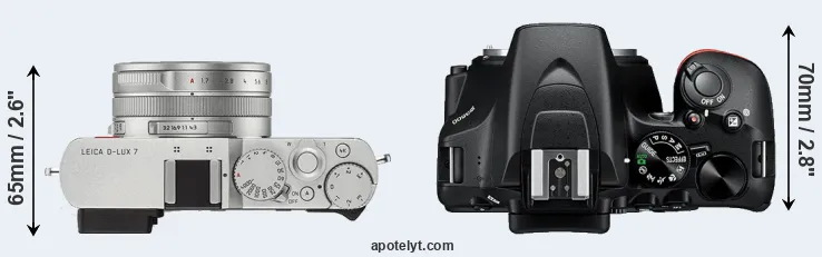 Compare D-LUX 7 versus D3500 top