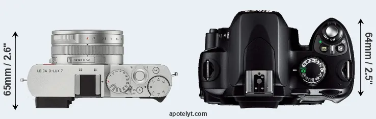 Compare D-LUX 7 versus D40 top