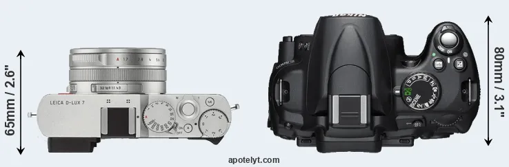 Compare D-LUX 7 versus D5000 top