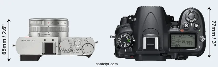 Compare D-LUX 7 versus D7000 top
