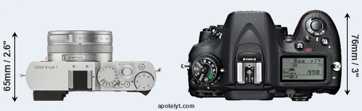 Compare D-LUX 7 versus D7100 top