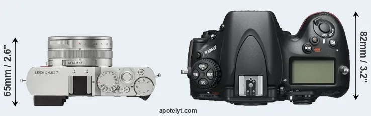 Compare D-LUX 7 versus D800E top
