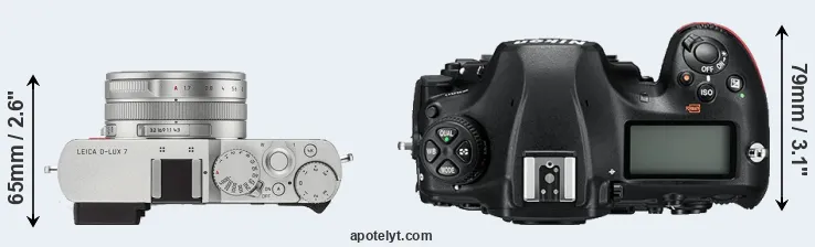 Compare D-LUX 7 versus D850 top