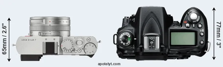 Compare D-LUX 7 versus D90 top