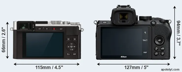 Comparison D-LUX 7 or Z50 rear