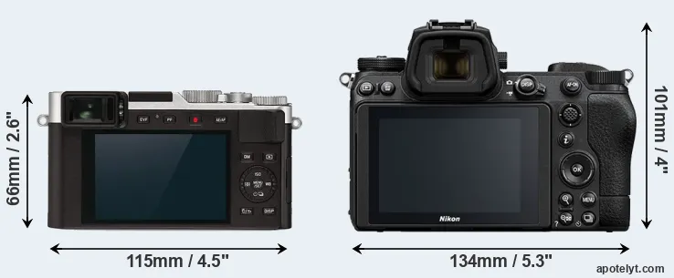 Comparison D-LUX 7 or Z6 II rear