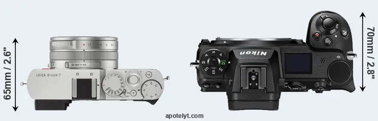Compare D-LUX 7 versus Z6 II top