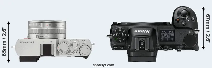 Compare D-LUX 7 versus Z6 top