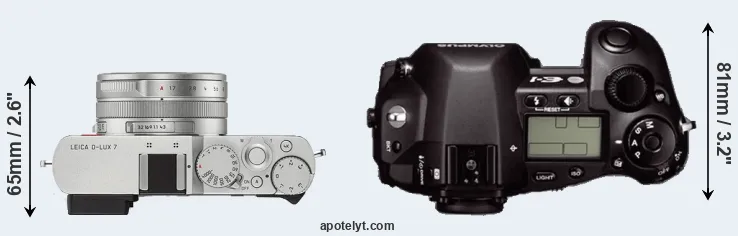 Compare D-LUX 7 versus E-1 top