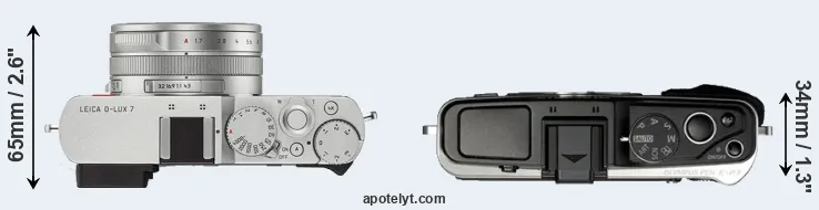 Compare D-LUX 7 versus E-P3 top