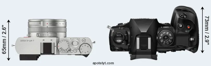 Compare D-LUX 7 versus OM-1 II top