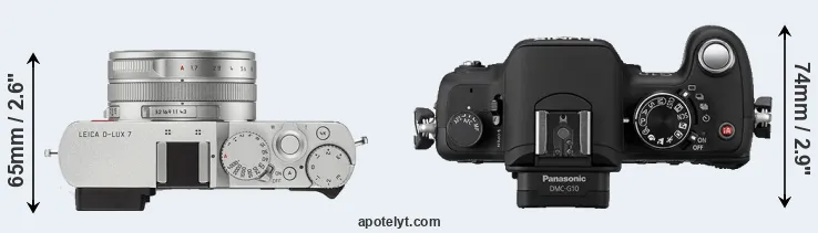 Compare D-LUX 7 versus G10 top