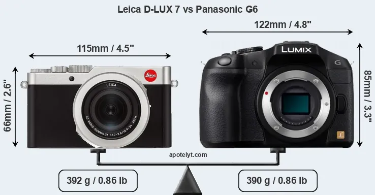 Size Leica D-LUX 7 vs Panasonic G6