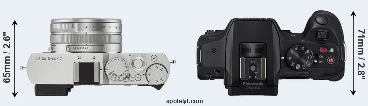 Compare D-LUX 7 versus G6 top