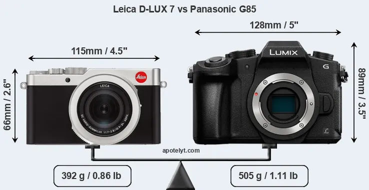 Size Leica D-LUX 7 vs Panasonic G85