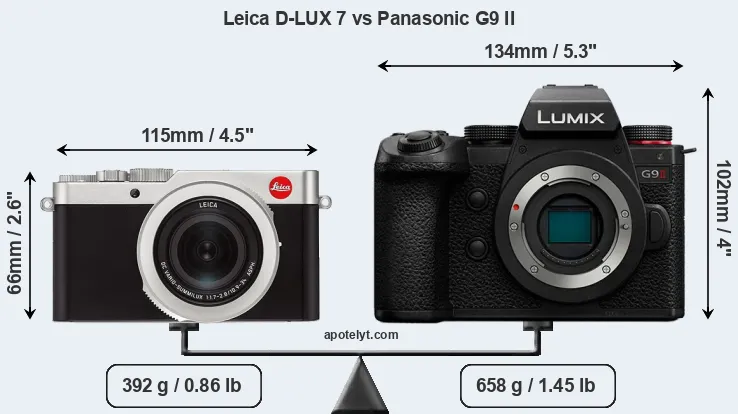 Size Leica D-LUX 7 vs Panasonic G9 II