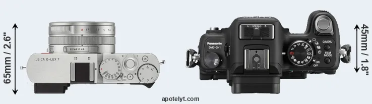 Compare D-LUX 7 versus GH1 top
