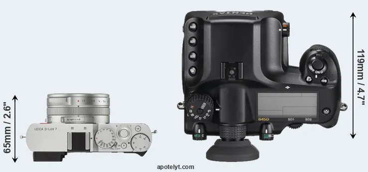 Compare D-LUX 7 versus 645D top