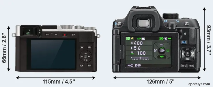 Comparison D-LUX 7 or K-70 rear