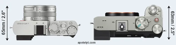 Compare D-LUX 7 versus A7C R top