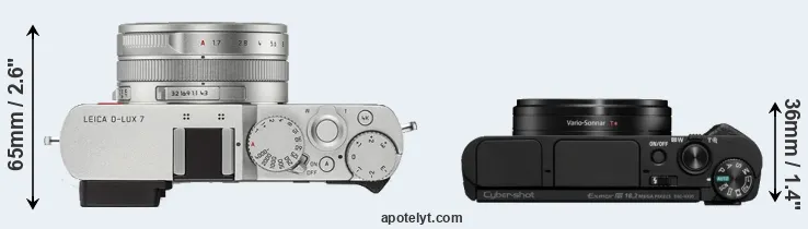 Compare D-LUX 7 versus HX95 top