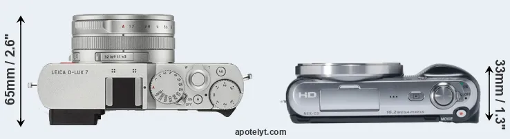 Compare D-LUX 7 versus NEX-C3 top
